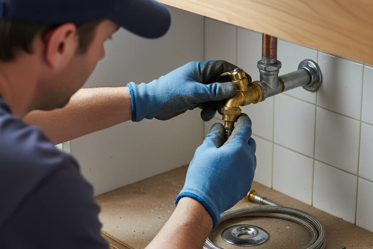 Shutoff valve and fitting work during Emergency Plumbing in Hedrick